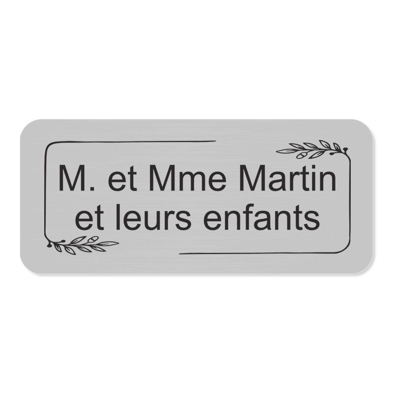 Plaque de boite aux lettres avec cadre 8x3,5cm Plaque de boite aux lettres avec cadre 8x3,5cm