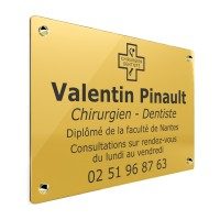 Plaque professionnelle pour dentiste