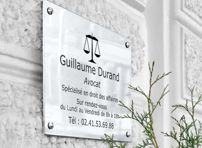 plaque personnalisée pour avocat